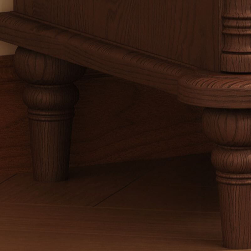 Modern Wood Drawer Storage Nightstand in Nut/Brown Finish