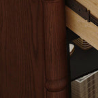 Modern Wood Drawer Storage Nightstand in Nut/Brown Finish