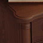 Modern Wood Drawer Storage Nightstand in Nut/Brown Finish