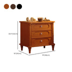 Modern Wood Drawer Storage Nightstand in Nut/Brown Finish Dimensions