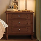 Modern Wood Drawer Storage Nightstand in Nut/Brown Finish Main Product Image