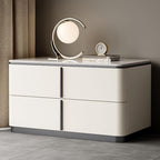 Modern Wood Drawer Storage Nightstand with Stone Top