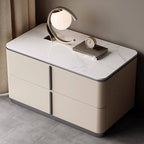 Modern Wood Drawer Storage Nightstand with Stone Top