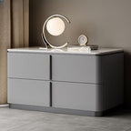 Modern Wood Drawer Storage Nightstand with Stone Top