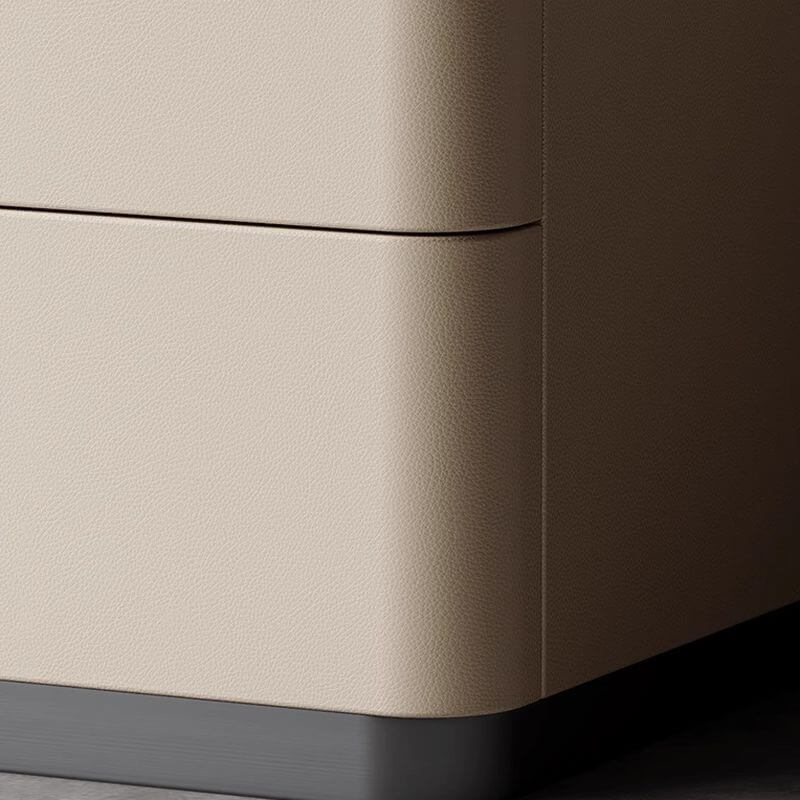 Modern Wood Drawer Storage Nightstand with Stone Top