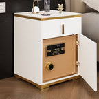 Modern Wood Glass Drawer Storage Cabinet - White