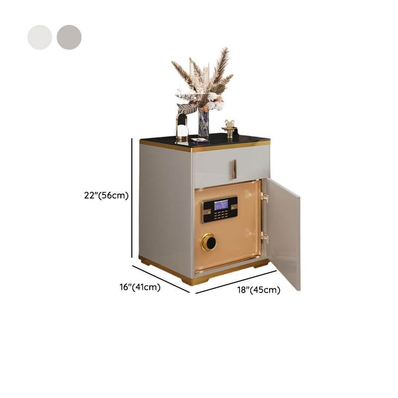 Modern Wood Glass Drawer Storage Cabinet - White Dimensions