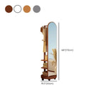 Modern Wood Hall Tree with Rotating Mirror and Open Storage Dimensions