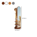 Modern Wood Hall Tree with Rotating Mirror and Open Storage Dimensions