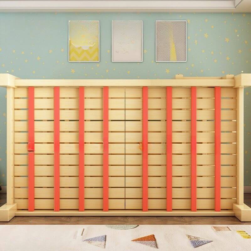 Modern Wood Kids Bed with Bookcase and Ladder