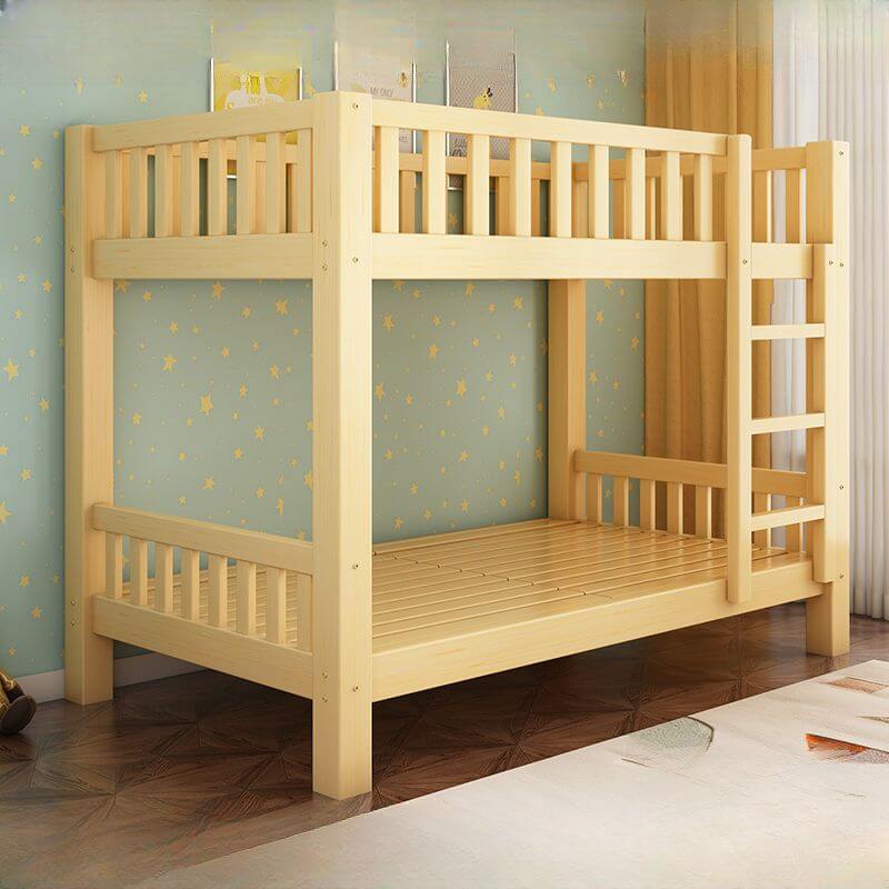 Modern Wood Kids Bed with Bookcase and Ladder