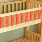 Modern Wood Kids Bed with Bookcase and Ladder