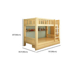 Modern Wood Kids Bed with Bookcase and Ladder Dimensions