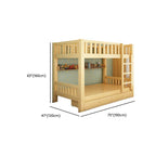 Modern Wood Kids Bed with Bookcase and Ladder Dimensions
