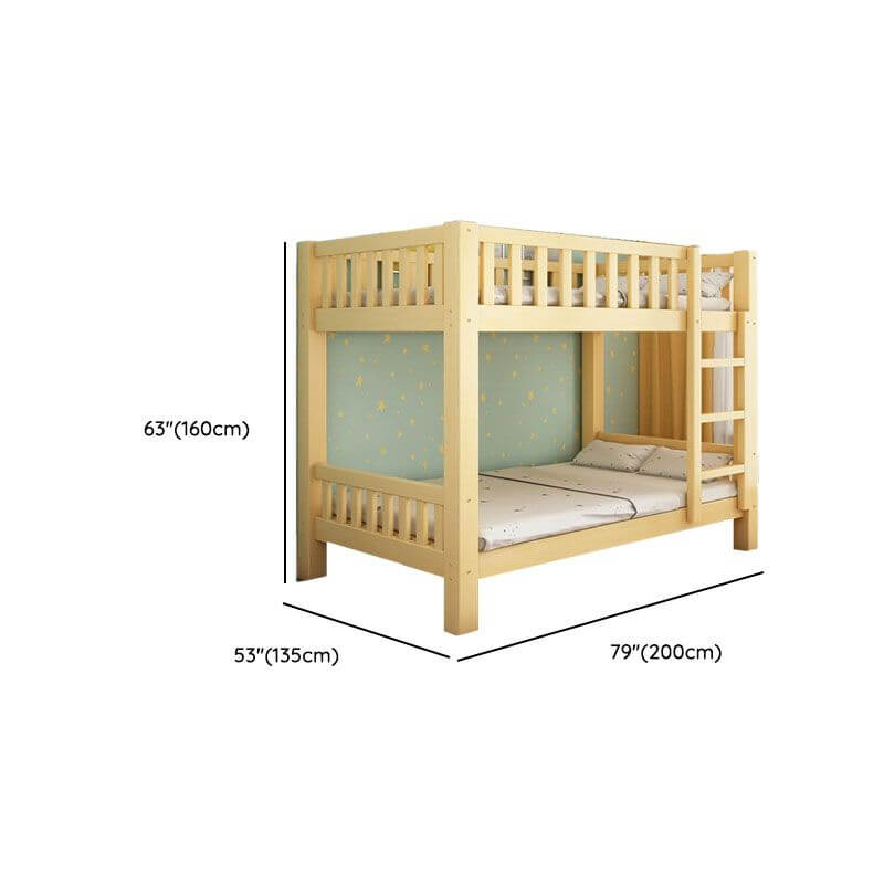 Modern Wood Kids Bed with Bookcase and Ladder Dimensions