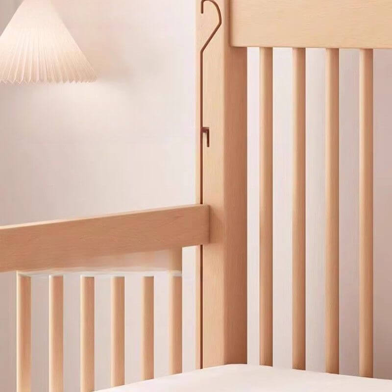 Modern Wood Kids Bed with Guardrails - Natural Finish