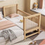 Modern Wood Kids Bed with Guardrails - Natural Finish