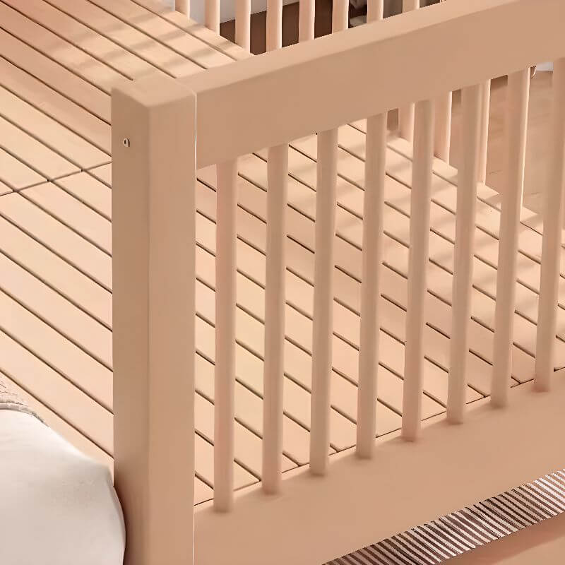Modern Wood Kids Bed with Guardrails - Natural Finish