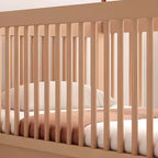Modern Wood Kids Bed with Guardrails - Natural Finish