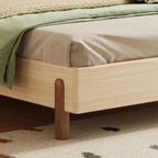 Modern Wood Kids Bed With Headboard - Natural Finish