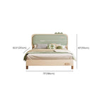 Modern Wood Kids Bed With Headboard - Natural Finish Dimensions