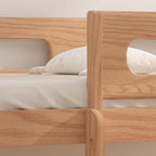 Modern Wood Kids Bed with Ladder & Guardrail