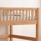 Modern Wood Kids Bed with Ladder & Guardrail