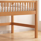 Modern Wood Kids Bed with Ladder & Guardrail