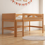 Modern Wood Kids Bed with Ladder & Guardrail Main Product Image