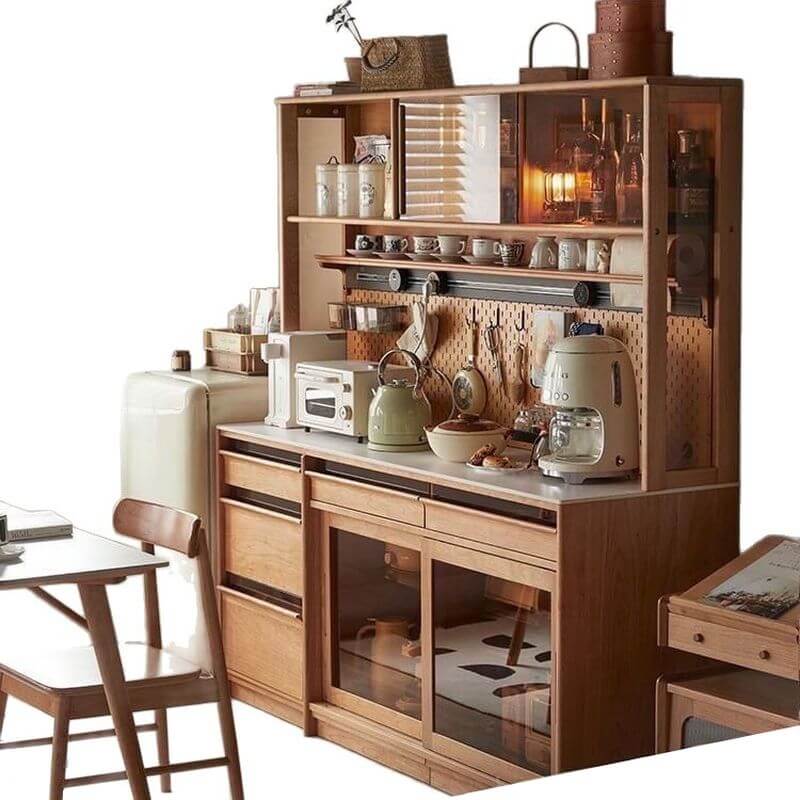 Modern Wood Kitchen Storage Cabinet With Drawers