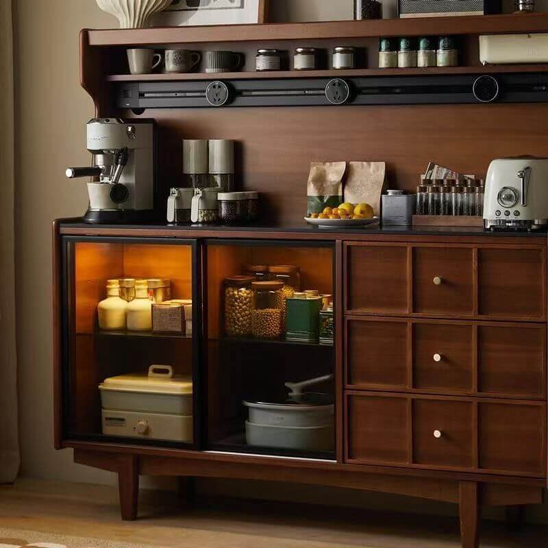Modern Wood Kitchen Storage Cabinet with Stone Top