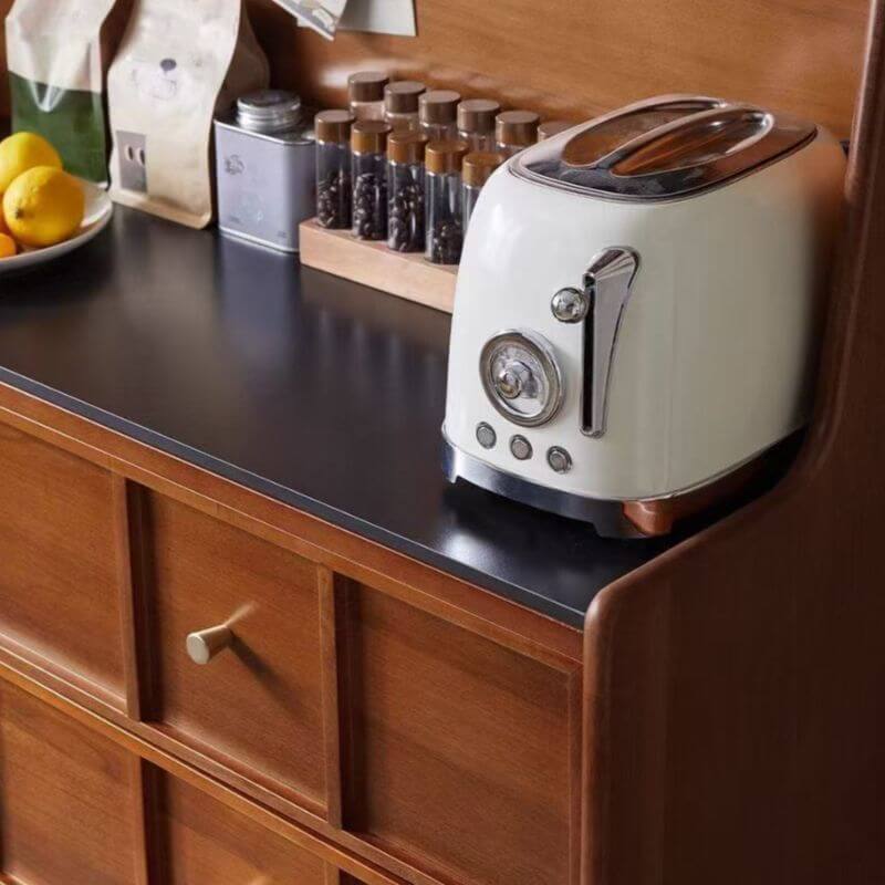 Modern Wood Kitchen Storage Cabinet with Stone Top