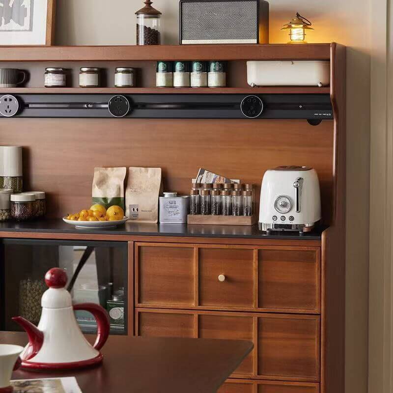Modern Wood Kitchen Storage Cabinet with Stone Top