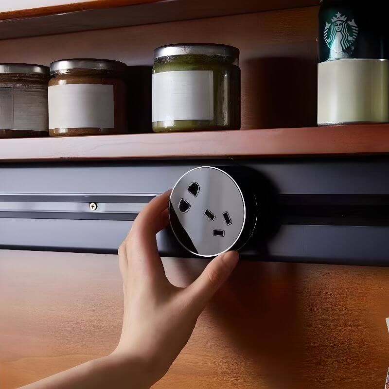 Modern Wood Kitchen Storage Cabinet with Stone Top