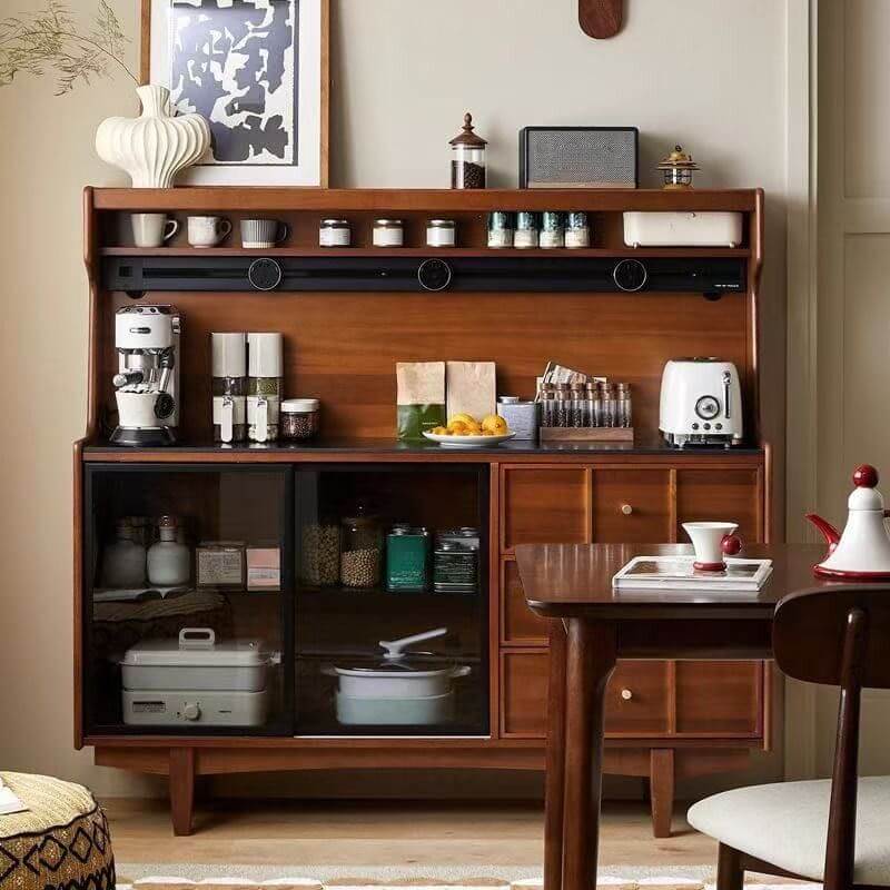 Modern Wood Kitchen Storage Cabinet with Stone Top