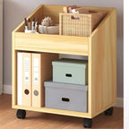 Modern Wood Office Storage Cabinet With Open Shelf And Drawers