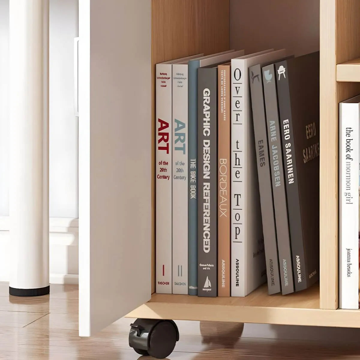 Modern Wood Office Storage Cabinet With Open Shelf And Drawers