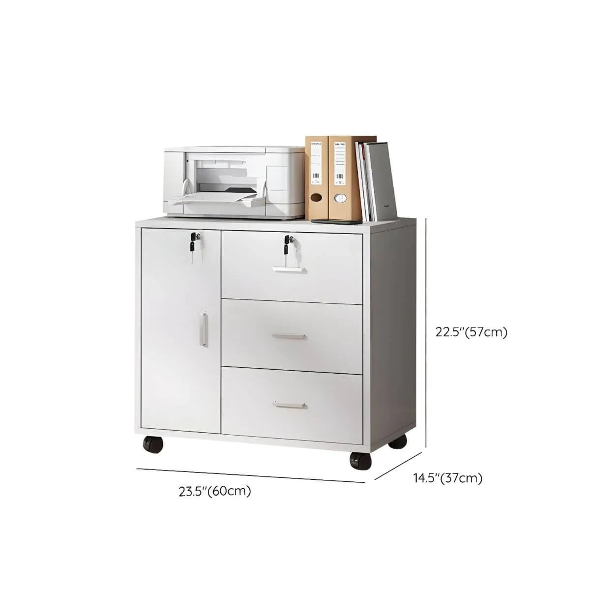 Modern Wood Office Storage Cabinet With Open Shelf And Drawers Dimensions