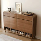 Modern Wood Shoe Cabinet with Drawers & Adjustable Shelves