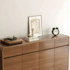 Modern Wood Shoe Cabinet with Drawers & Adjustable Shelves