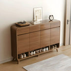 Modern Wood Shoe Cabinet with Drawers & Adjustable Shelves