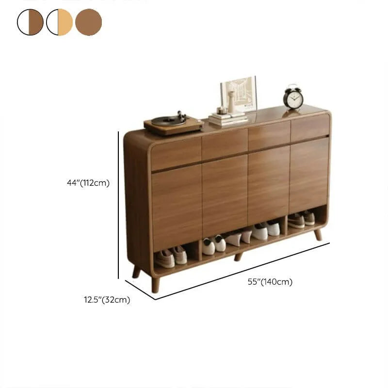 Modern Wood Shoe Cabinet with Drawers & Adjustable Shelves Dimensions
