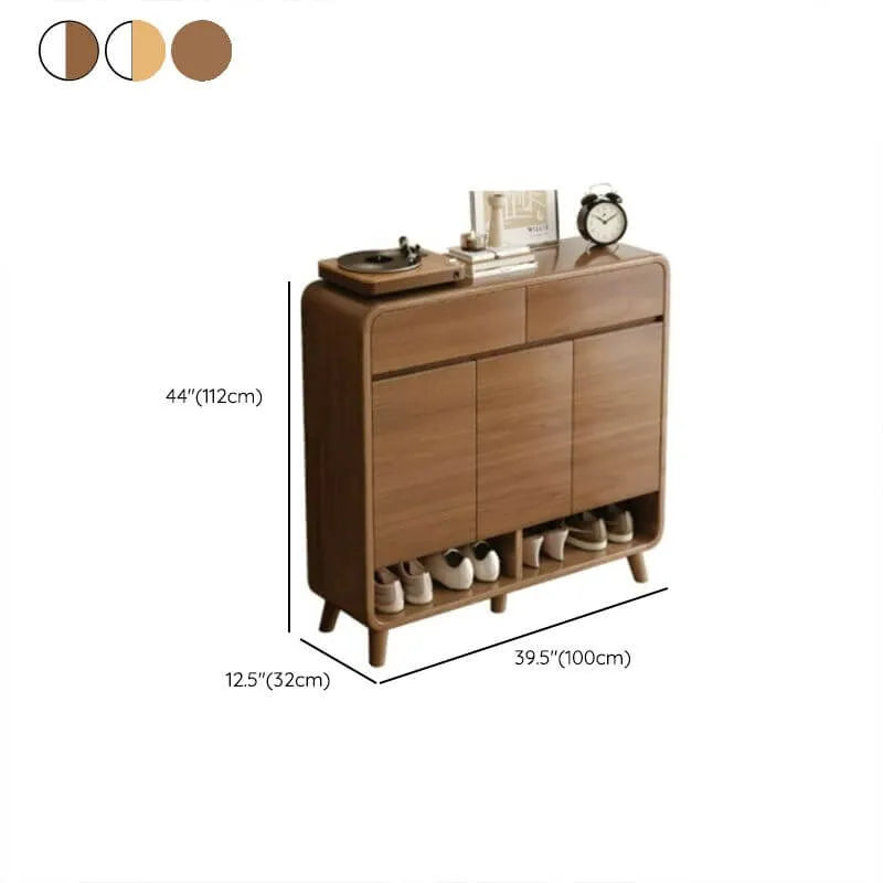 Modern Wood Shoe Cabinet with Drawers & Adjustable Shelves Dimensions
