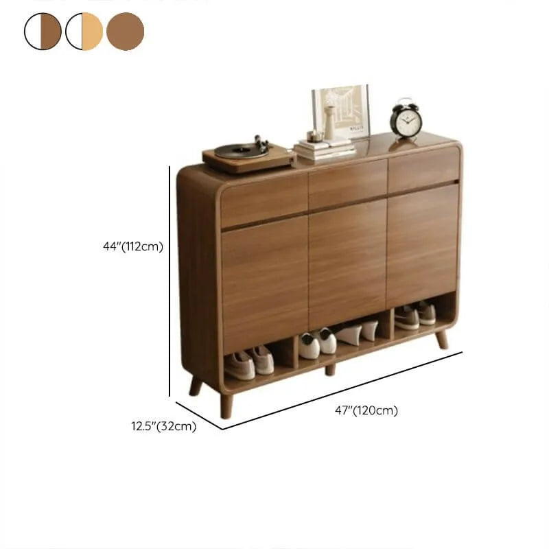 Modern Wood Shoe Cabinet with Drawers & Adjustable Shelves Dimensions