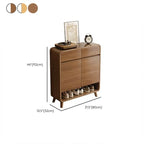 Modern Wood Shoe Cabinet with Drawers & Adjustable Shelves Dimensions