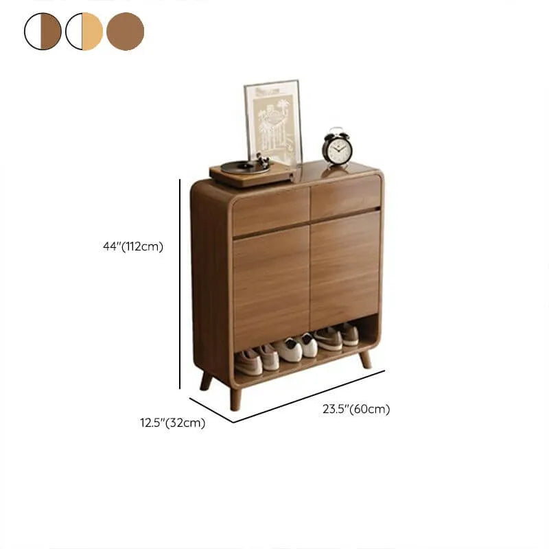 Modern Wood Shoe Cabinet with Drawers & Adjustable Shelves Dimensions