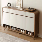 Modern Wood Shoe Cabinet with Drawers & Adjustable Shelves Main Product Image