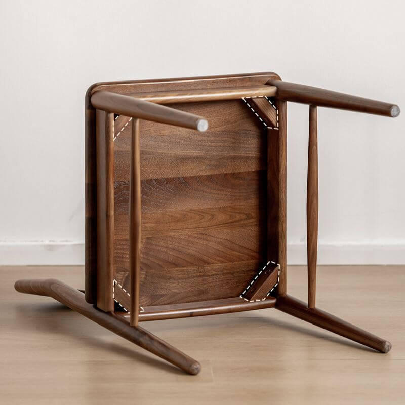 Modern Wood Side Chair with Open-Back Design and Foot Pads