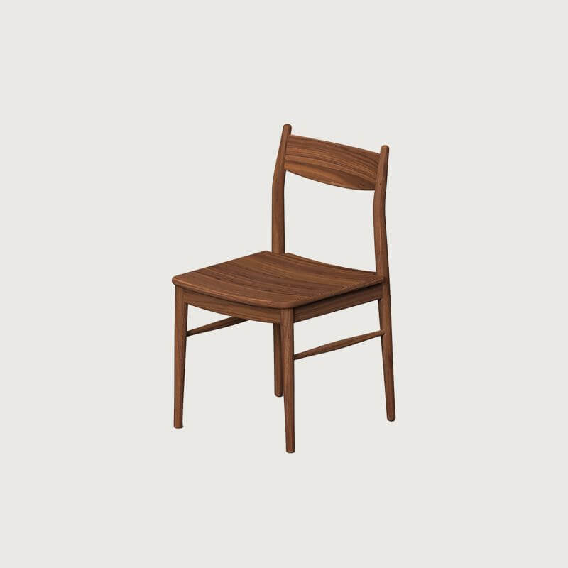 Modern Wood Side Chair with Open-Back Design and Foot Pads