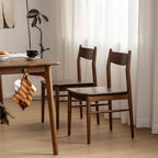 Modern Wood Side Chair with Open-Back Design and Foot Pads